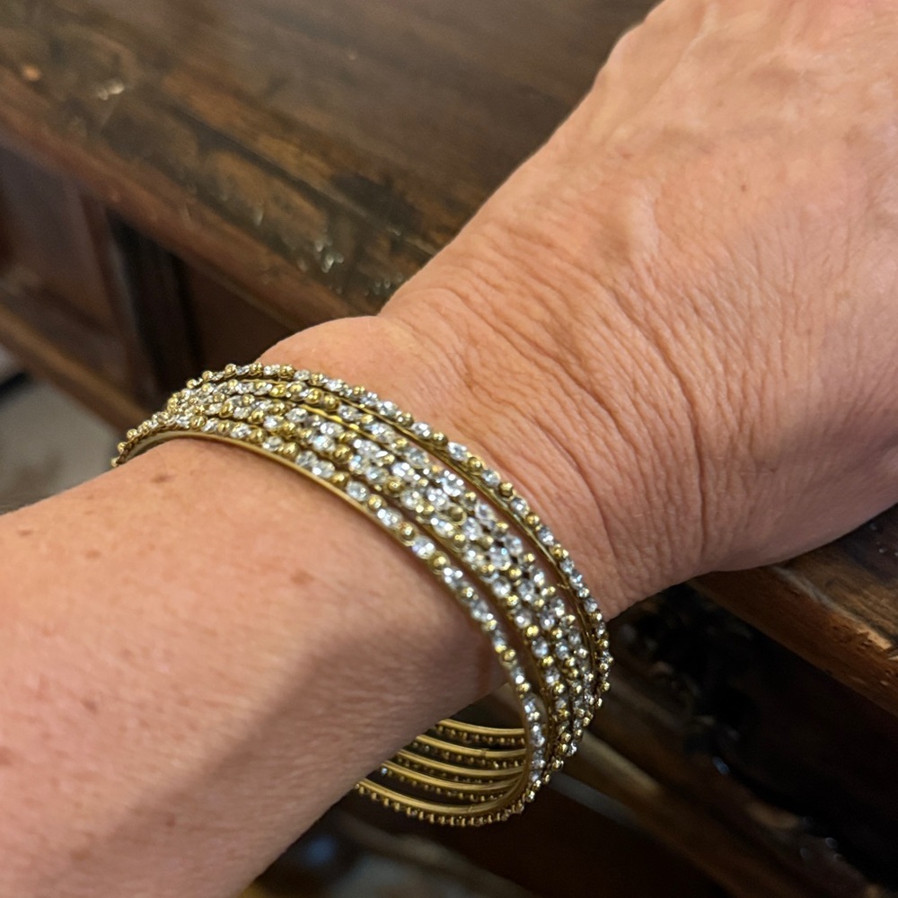 Elegant Gold and Silver Bangle Bracelet